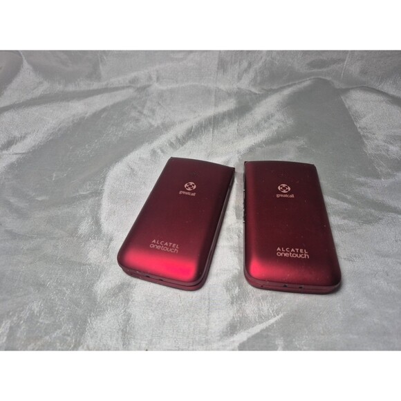Greatcall Lively Jitterbug Flip 2 Cell Phone Alcatel 4043S Red UNTESTED LOT OF 2 - Picture 5 of 9